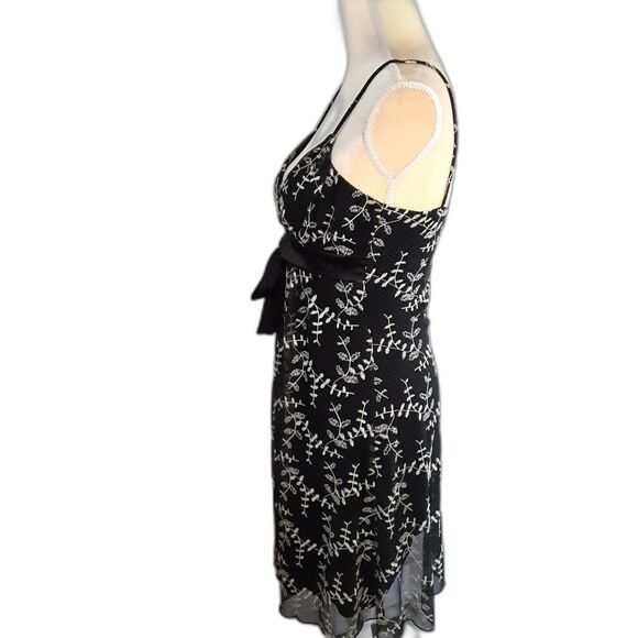 Taboo black embroidered lace ribbon dress XS fully lined party sundress - Picture 3 of 4